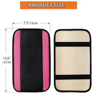 32x19cm PU Carbon Fiber Leather Central Armrest Box Cover Anti-slip Pad(Pink)