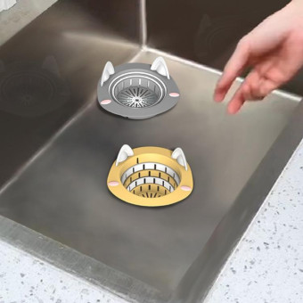 Household Kitchen Sink Residue Strainer Foldable Anti Clogging Floor Drain Filter(Gray)