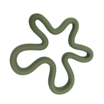Household Irregular Silicone Heat Insulation Mat Kitchen High Temperature Resistant Desktop Placemat(Green)