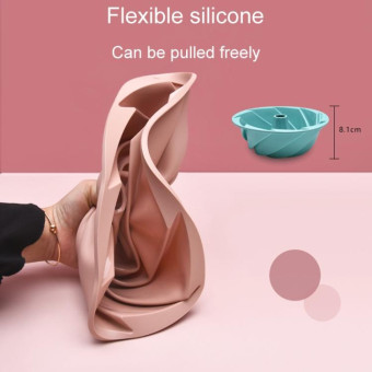Swirl Model Silicone Cake Mold Household High Temperature Resistance Baking Pan(Pink)