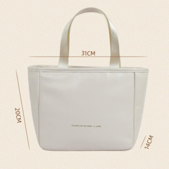 Women Tote Lunch Bag Portable Outdoor Picnic Bento Lunchbox Food Cooler Thermal Bag(Black)