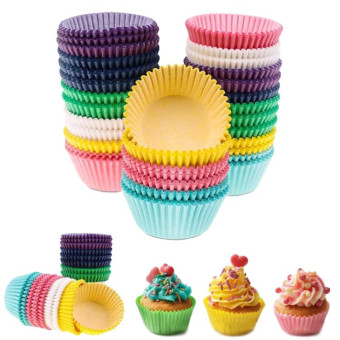 100pcs /Box Baking Utensils Cake Paper Cups Muffins Paper Cupcake Wrappers Oil-proof Chocolate Cake Tray(Pink)