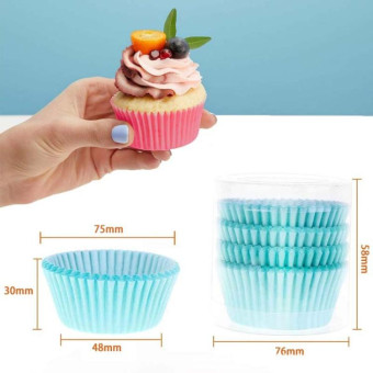 100pcs /Box Baking Utensils Cake Paper Cups Muffins Paper Cupcake Wrappers Oil-proof Chocolate Cake Tray(Pink)