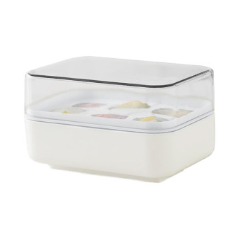 Mini Press Type Ice Cube Mold Food Silicone 6 Cubes Easy to Release Household Ice Lolly Making Box(White)