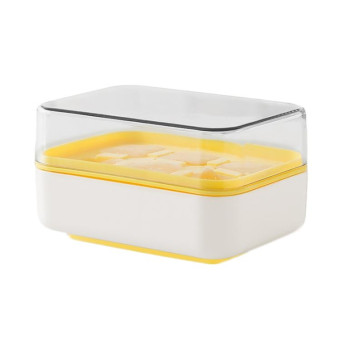 Mini Press Type Ice Cube Mold Food Silicone 6 Cubes Easy to Release Household Ice Lolly Making Box(Yellow)