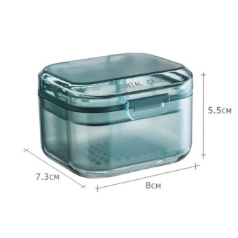 3-layer Denture Case Invisible Orthodontic Retainer Storage Box Drainage Layered Braces Cleaning Box(Apricot)