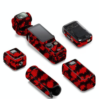 For DJI Pocket 3 Camera Stickers Anti-scratch Non-adhesive Protective Film(Snake Scale Red)