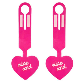 2pcs PVC Fluorescent Love Luggage Tag Baggage Tag Boarding Pass Checked Suitcase Anti-Lost Luggage Label(Pink)