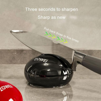 Suction Cup Knife Sharpener Kitchen Household Mini Sharpening Tool Tungsten Steel Quick Sharpening Tool(Red)