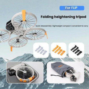 For DJI Flip CQT 4 In 1 Drone Folding Booster Stand Scratch and Wear Resistant Landing Protective Bracket(Gray)