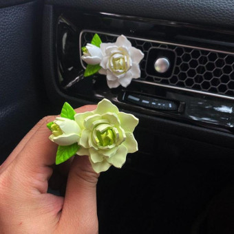 Car Aromatherapy Diffuser Stone Auto Air Vent Gardenia Decorative Fragrance(Green)