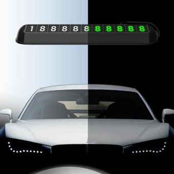 Car Temporary Parking License Plate Luminous Hidden Parking Phone Number Plate(White)