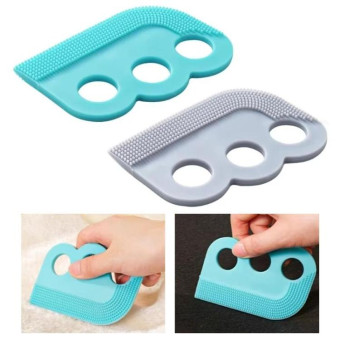 3pcs /Pack Double-sided Soft Rubber Pet Shaving Brush Sofa Clothing Hair Removal Brush(Gray)
