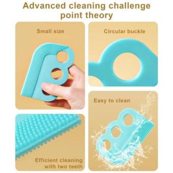 3pcs /Pack Double-sided Soft Rubber Pet Shaving Brush Sofa Clothing Hair Removal Brush(Gray)