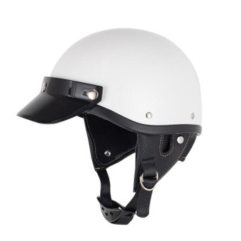 Motorcycle Helmet Brim Retro 3-Button Helmet Visor Sunshade Protection Half Helmet Hat Brim(Light Tea)