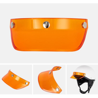 Motorcycle Helmet Brim Retro 3-Button Helmet Visor Sunshade Protection Half Helmet Hat Brim(Light Tea)