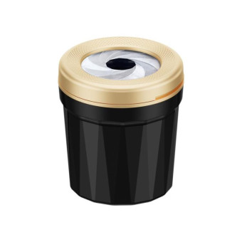 A636 Screw Cap Opening And Closing Ashtray Car Home Use Desktop Ashes Holder(Black Gold)