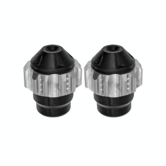 1pair QCB-011 Universal Aluminum Alloy Anti-Fall Front Fork Cup Motorcycle Wheel Protection Ball(Silver)