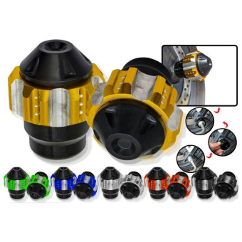 1pair QCB-011 Universal Aluminum Alloy Anti-Fall Front Fork Cup Motorcycle Wheel Protection Ball(Gold)