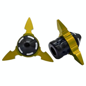 1pair QCB-034 Aluminum Alloy Dart Front Fork Cup Wheel Anti-fall Wear-resistant Decorative Cup(Gold)