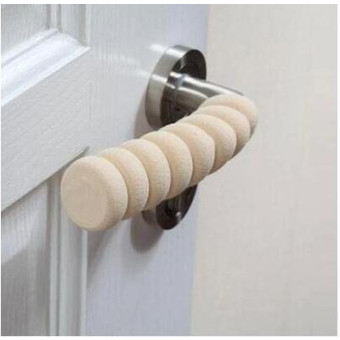 Baby Child Safety Doorknob Pad Cases Spiral Anti-collision Security Door Handle Protective Sleeve(Beige)