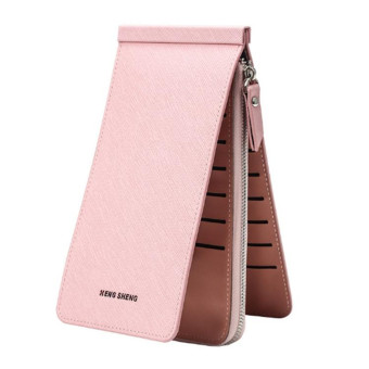 Ultra-thin Wallet Multi-card Position Multi-function Card Package Wallet(Pink)