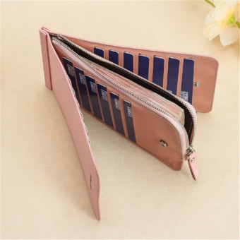 Ultra-thin Wallet Multi-card Position Multi-function Card Package Wallet(Dark Blue)