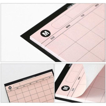 30 Sheets Weekly Planner Sticky Notes Cute Stationery Office Paper Memo Pad(Orange)