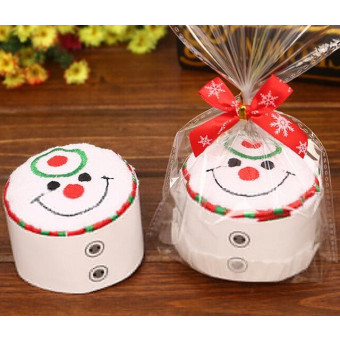 Christmas Creative Cake Towel Gift Washcloth Christmas Cute Towel Presents(Snowman)