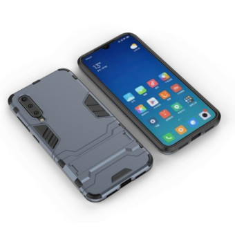 Shockproof PC + TPU Case for Xiaomi Mi 9 SE, with Holder(Navy Blue)
