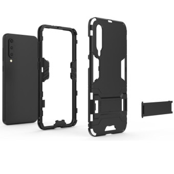 Shockproof PC + TPU Case for Xiaomi Mi 9 SE, with Holder(Navy Blue)