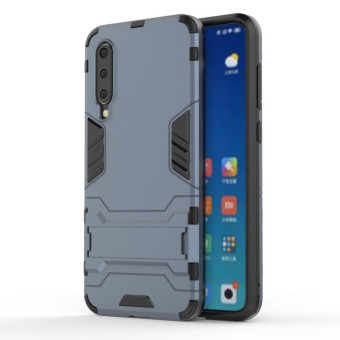 Shockproof PC + TPU Case for Xiaomi Mi 9 SE, with Holder(Navy Blue)