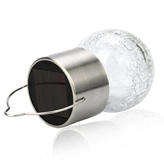 RGB Color Outdoor Hanging Decoration Shiny Crystal Gaze Ball Lamp with Solar Panel