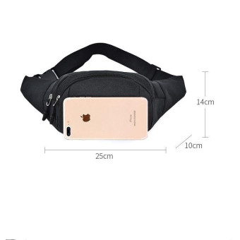 Pure Color Multi-function Pockets Waterproof Chest Bag Waist Sports Bag (Black)