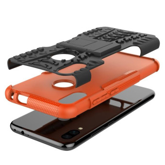 Tire Texture TPU+PC Shockproof Phone Case for Xiaomi Redmi Note 7, with Holder