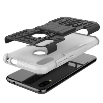 Tire Texture TPU+PC Shockproof Phone Case for Xiaomi Redmi Note 7, with Holder