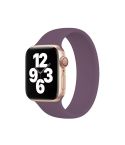 For Apple Watch Series 10 42mm / 9&8&7 41mm / SE 3&SE 2&6&SE&5&4 40mm / 3&2&1 38mm Solid Color Elastic Silicone Watch Band, Size:M 143mm (Crimson Cherry)