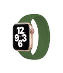 For Apple Watch Ultra 49mm&Watch Ultra 2 49mm / Series 10 46mm / 9&8&7 45mm / SE 3&SE 2&6&SE&5&4 44mm / 3&2&1 42mm Solid Color Elastic Silicone Watch Band, Size:S 130mm (Alfalfa Grass)