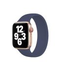 For Apple Watch Ultra 49mm&Watch Ultra 2 49mm / Series 10 46mm / 9&8&7 45mm / SE 3&SE 2&6&SE&5&4 44mm / 3&2&1 42mm Solid Color Elastic Silicone Watch Band, Size:S 130mm (Deep Blue)