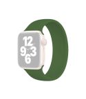 For Apple Watch Ultra 49mm&Watch Ultra 2 49mm / Series 10 46mm / 9&8&7 45mm / SE 3&SE 2&6&SE&5&4 44mm / 3&2&1 42mm Solid Color Elastic Silicone Watch Band, Size:L 156mm (Alfalfa Grass)