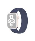 For Apple Watch Ultra 49mm&Watch Ultra 2 49mm / Series 10 46mm / 9&8&7 45mm / SE 3&SE 2&6&SE&5&4 44mm / 3&2&1 42mm Solid Color Elastic Silicone Watch Band, Size:L 156mm (Deep Blue)