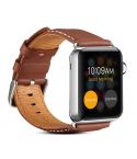 Denior Environmental Luxury Car Watch Leather Watch Band for Apple Watch Series 7 41mm / 6 & SE & 5 & 4 40mm / 3 & 2 & 1 38mm(Brown)