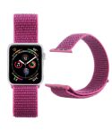 For Apple Watch 46mm / 49mm / 45mm / 44mm Simple Fashion Nylon Watch Band with Magic Stick(Red Purple)
