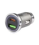 AR-CA08 12W 2A USB-C / Type-C + USB Ports Car Charger (Grey)