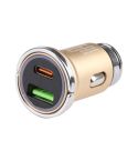AR-CA08 12W 2A USB-C / Type-C + USB Ports Car Charger (Gold)