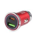 AR-CA08 12W 2A USB-C / Type-C + USB Ports Car Charger (Red)