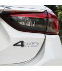 Car 4WD Personalized Aluminum Alloy Decorative Stickers, Size: 13x3.5x0.3cm (Black Silver)