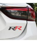 Car Dual R Personalized Aluminum Alloy Decorative Stickers, Size:11 x 3.5cm (Black Red)