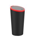 DM-143 Car Armrest Box Storage Box Car Round Trash Can With Lid (Red)