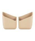 KMS-933 1 Pair Car Multifunctional Adhesive Storage Box Glasses Cellphone Storage Box (Beige)